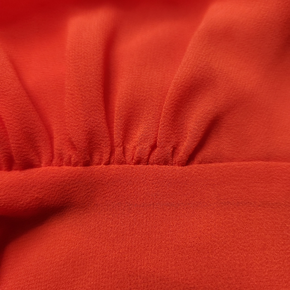 Forever 21 Front Deep V Flutter Sleeve Flowy Summer Dress Bright Coral Size L - Picture 15 of 16